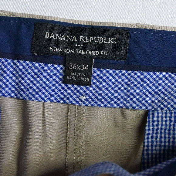 Banana Republic 36‎ x 34 Khaki Non Iron Tailored Fit Dress Pants - Picture 3 of 5